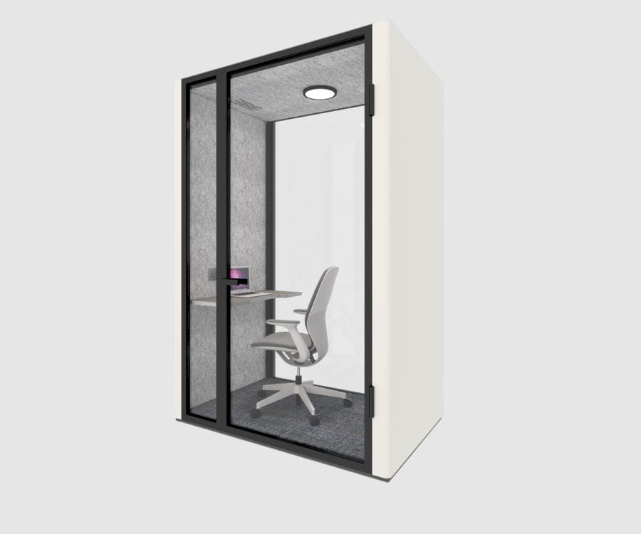 Booth cách âm QB FS-WPOD1615 cho văn phòng mở màu trắng