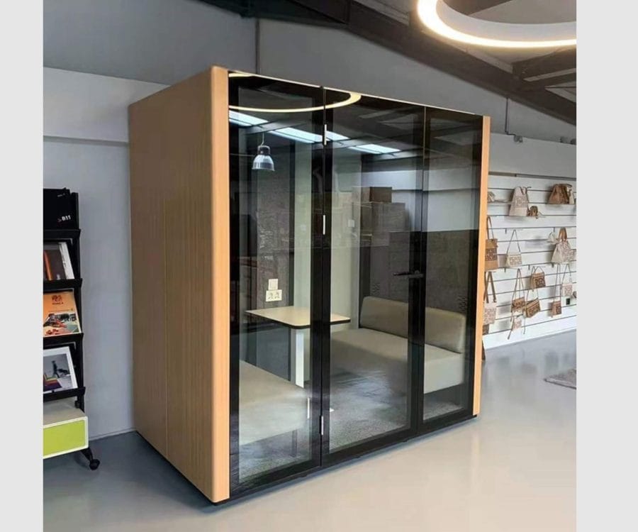 Booth cách âm cho văn phòng mở QB FS-LPOD2200 màu vàng