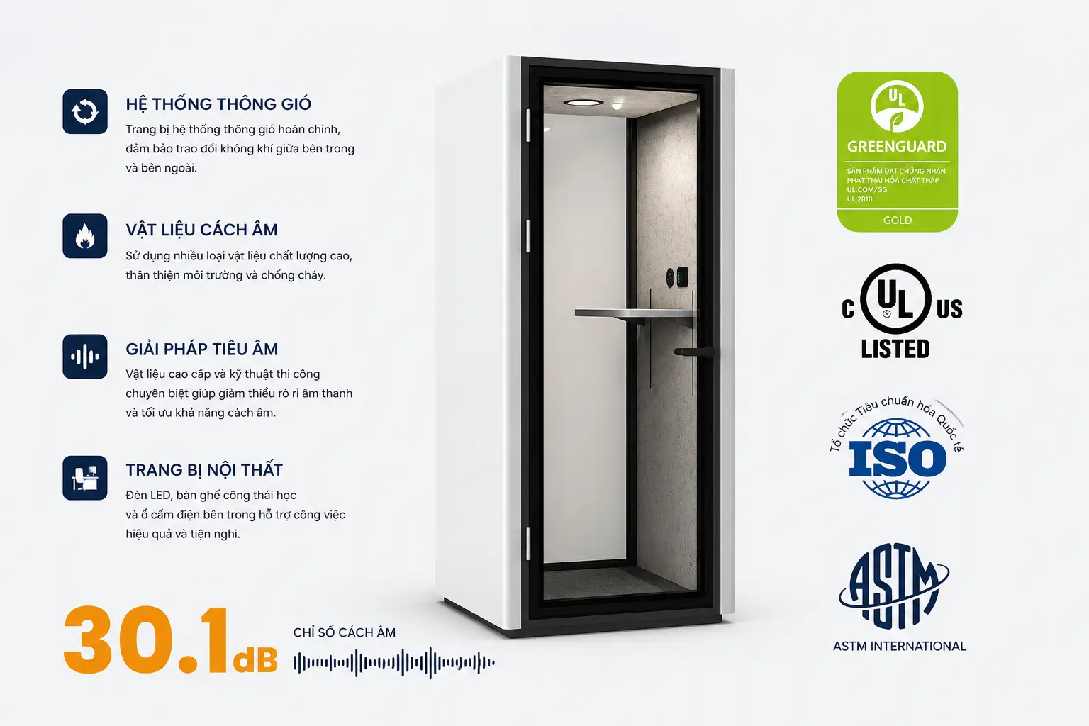 Booth cách âm di động cá nhân QB FS-S1030 (2)