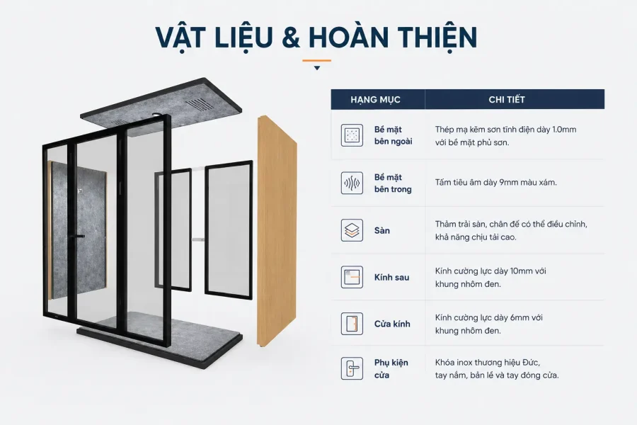 Cabin cách âm văn phòng QB FS-MPOD2200 - Ảnh 4