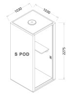 Kích thước Booth cách âm di động cá nhân QB FS-S1030 (2)