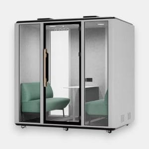 Booth cách âm 4 người họp trực tuyến làm việc QB LD-4CP