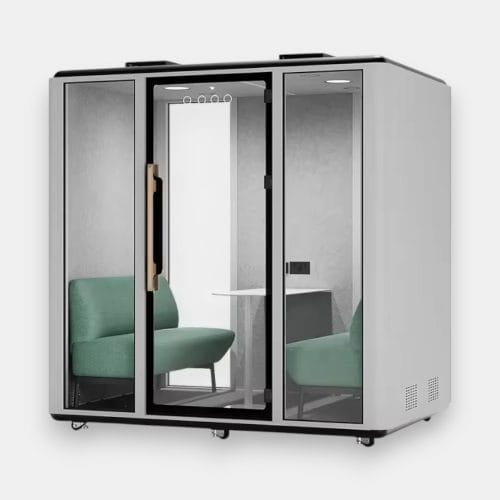 Booth cách âm 4 người họp trực tuyến làm việc QB LD-4CP