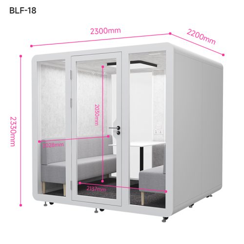 Booth cách âm 6 người QB BLF-18 phòng họp di động kích thước 230x220