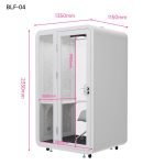 Booth cách âm cá nhân làm việc văn phòng mở QB BLF-04 kích thước 135x115cm