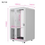 Booth cách âm cá nhân làm việc văn phòng mở QB BLF-04 kích thước 135x115cm