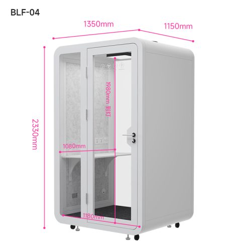 Booth cách âm cá nhân làm việc văn phòng mở QB BLF-04 kích thước 135x115cm