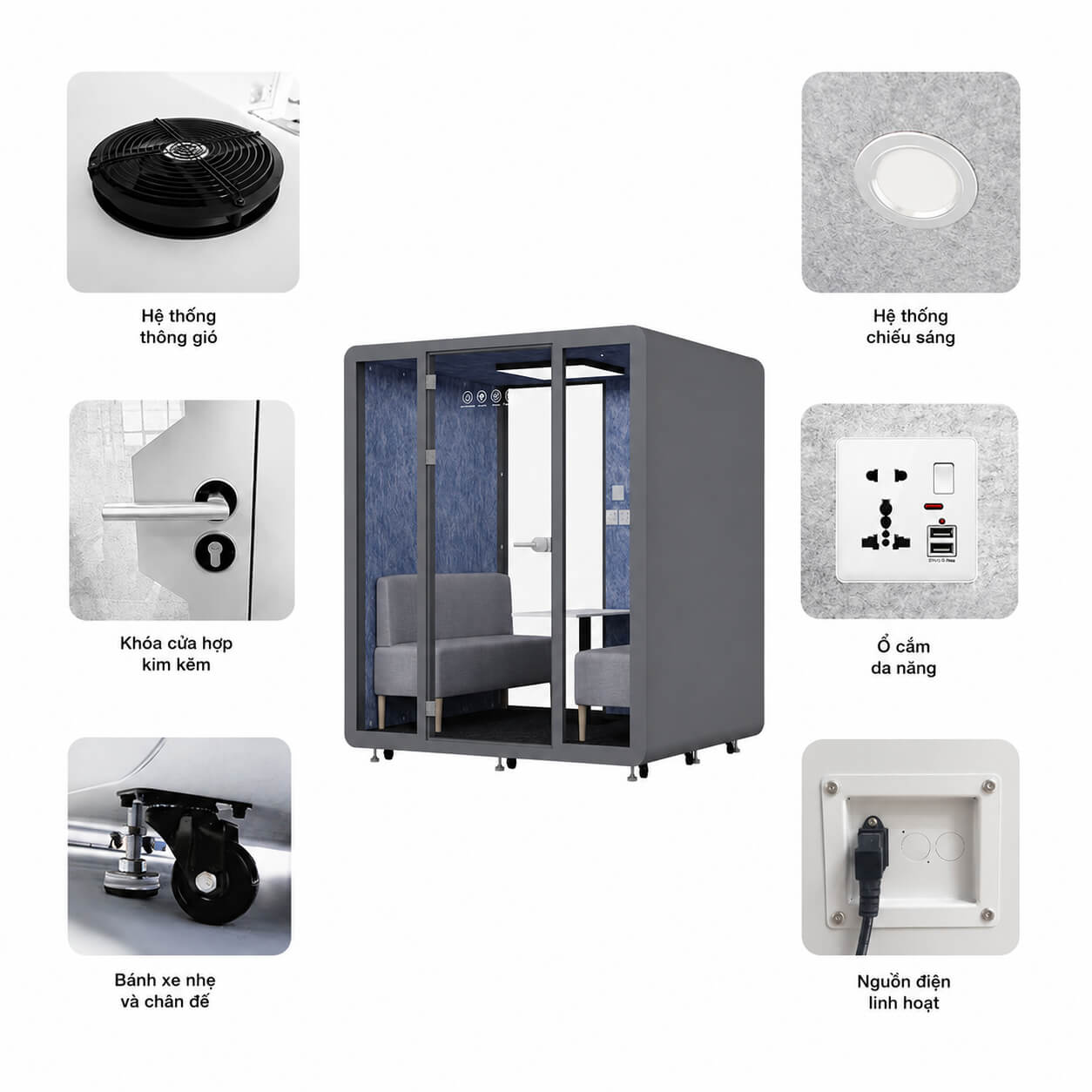 Cabin cách âm QB BLF-13 Phòng họp di động 4 -6 người (2)