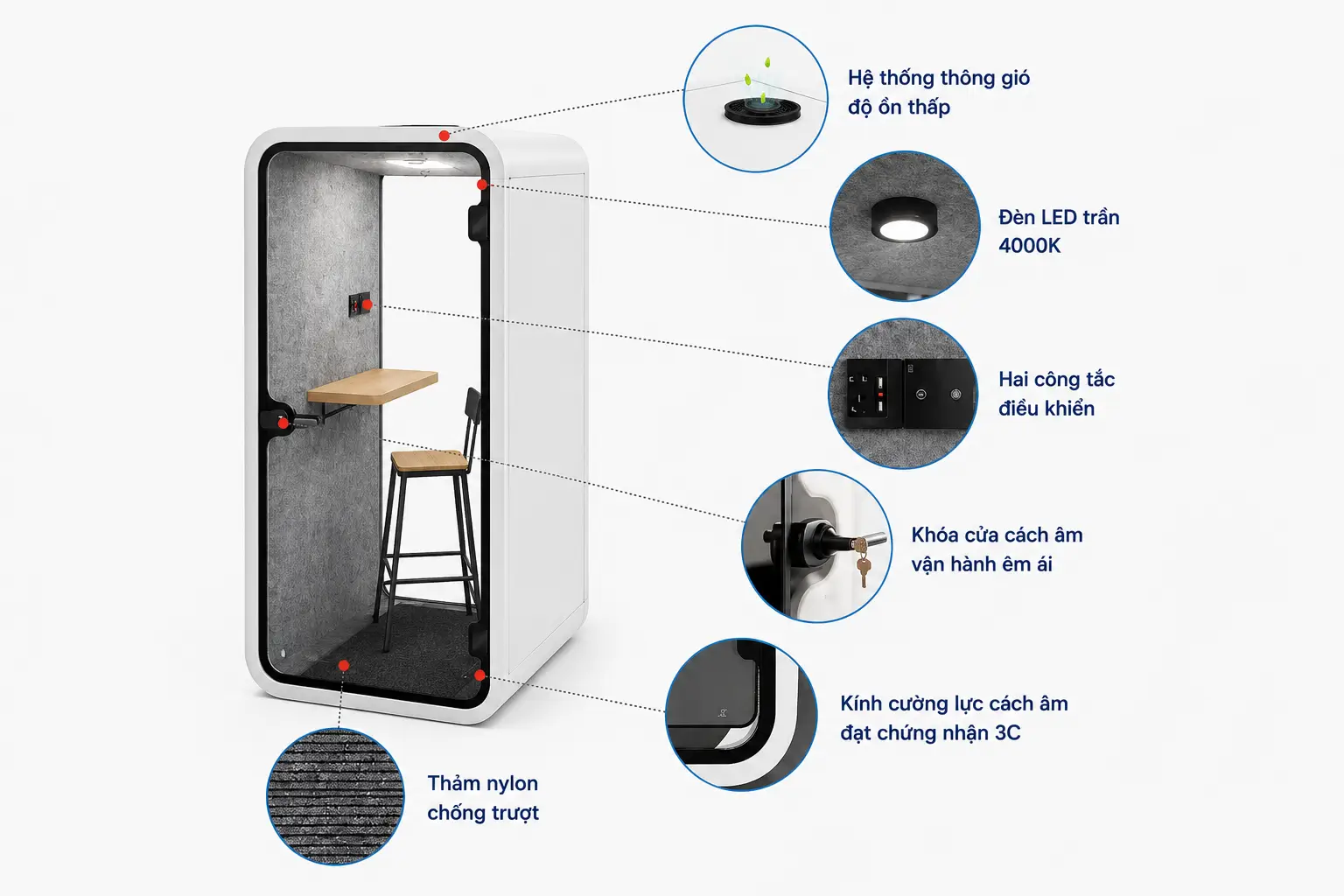 Trang bị Cabin cách âm di động cao cấp QB PD-PCS1010 (2)