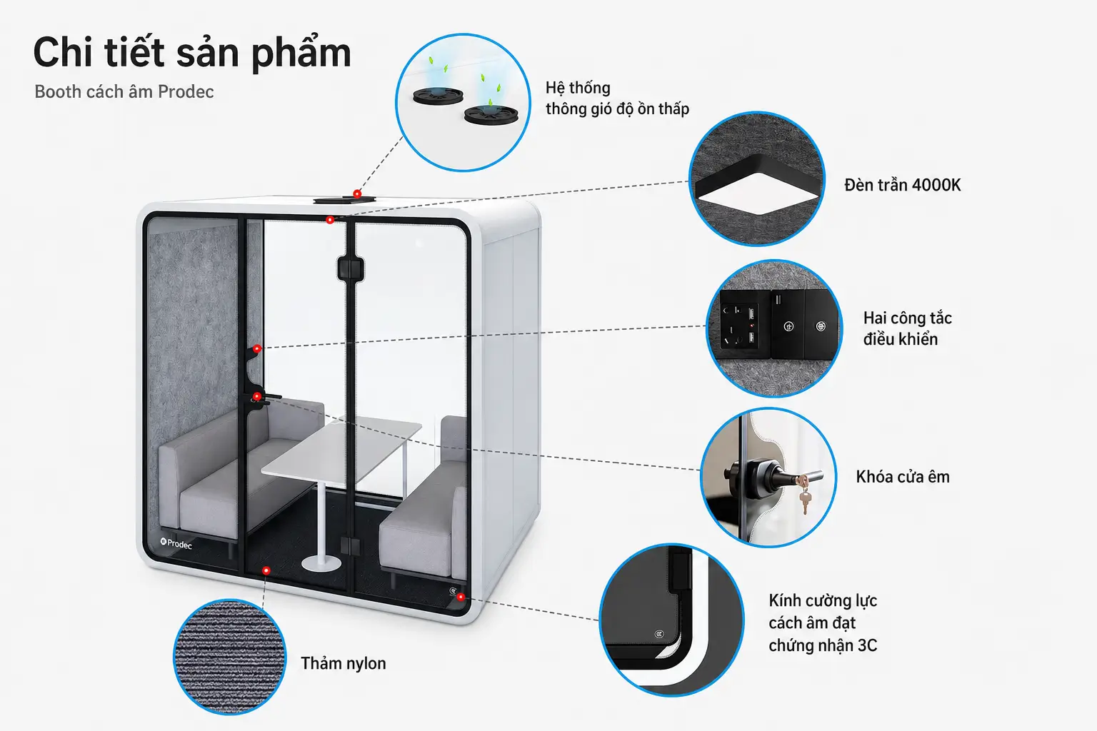 Cấu tạo Cabin cách âm di động kích thước lớn QB PD-LPC1610 (2)
