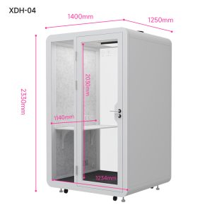 Cabin cách âm không gian làm việc riêng tư QB XDH-04 kích thước 140x125 mm