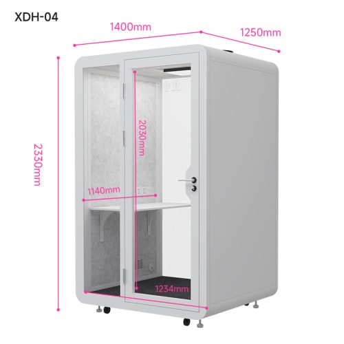 Cabin cách âm không gian làm việc riêng tư QB XDH-04 kích thước 140x125 mm