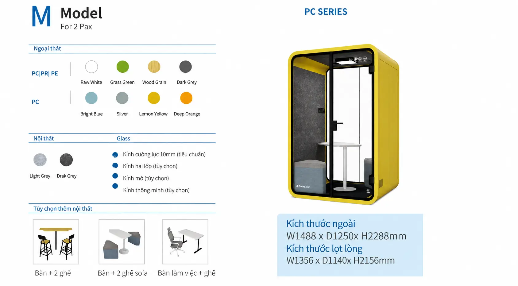 Cabin cách âm làm việc họp online QB PD-MPC1250