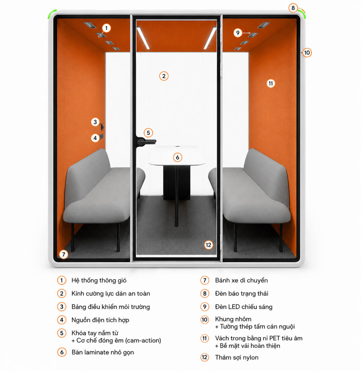 Cấu tạo cabin di động 4 người HC ZB-04L