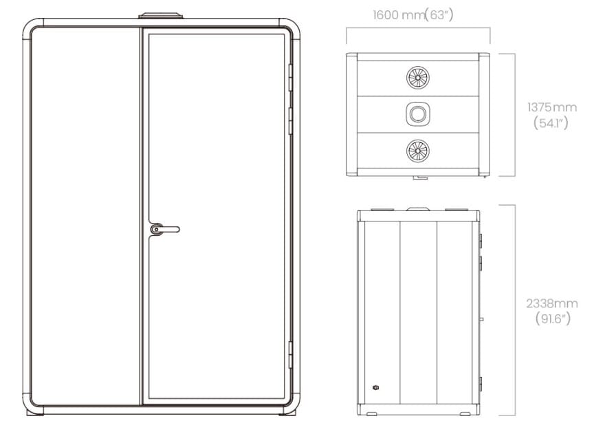 Kích thước Cabin cách âm di động HC ZB-02M nâng cao hiệu suất