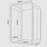 Kích thước Cabin cách âm làm việc họp online QB PD-MPC1250
