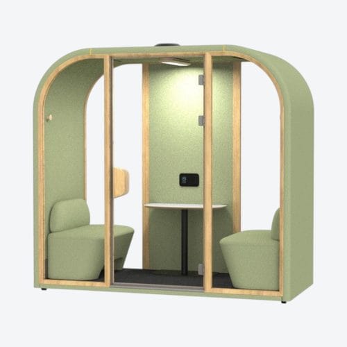 Booth cách âm di động 2 người ARSL vách bán kính (2)