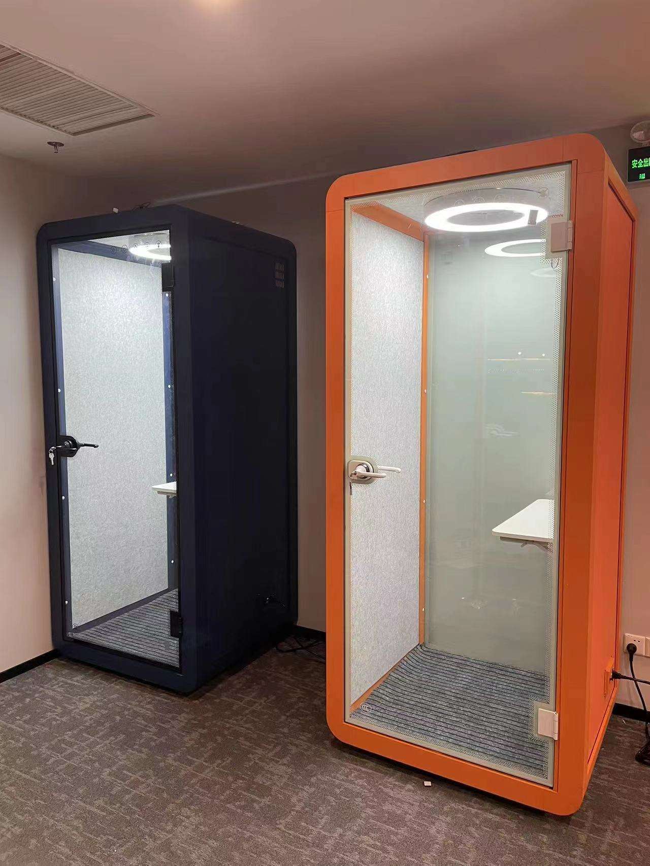 Cabin cách âm 1 người QH-YPS vách tiêu âm đa lớp lắp đặt tại văn phòng