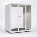 Cabin cách âm 4 người họp nhóm trao đổi QH-YPL màu trắng