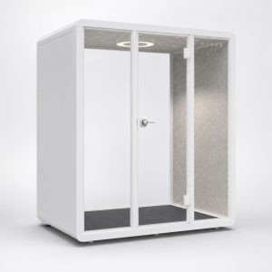Cabin cách âm 4 người họp nhóm trao đổi QH-YPL màu trắng