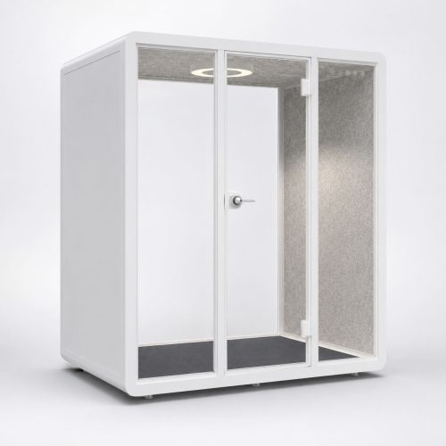 Cabin cách âm 4 người họp nhóm trao đổi QH-YPL màu trắng