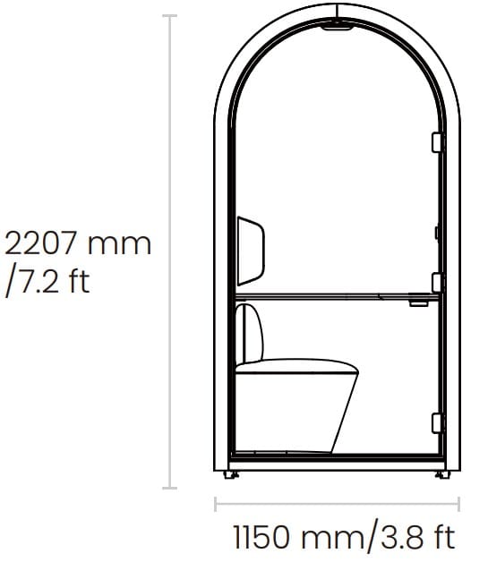 Kích thước Booth cách âm làm việc HC ARS-A