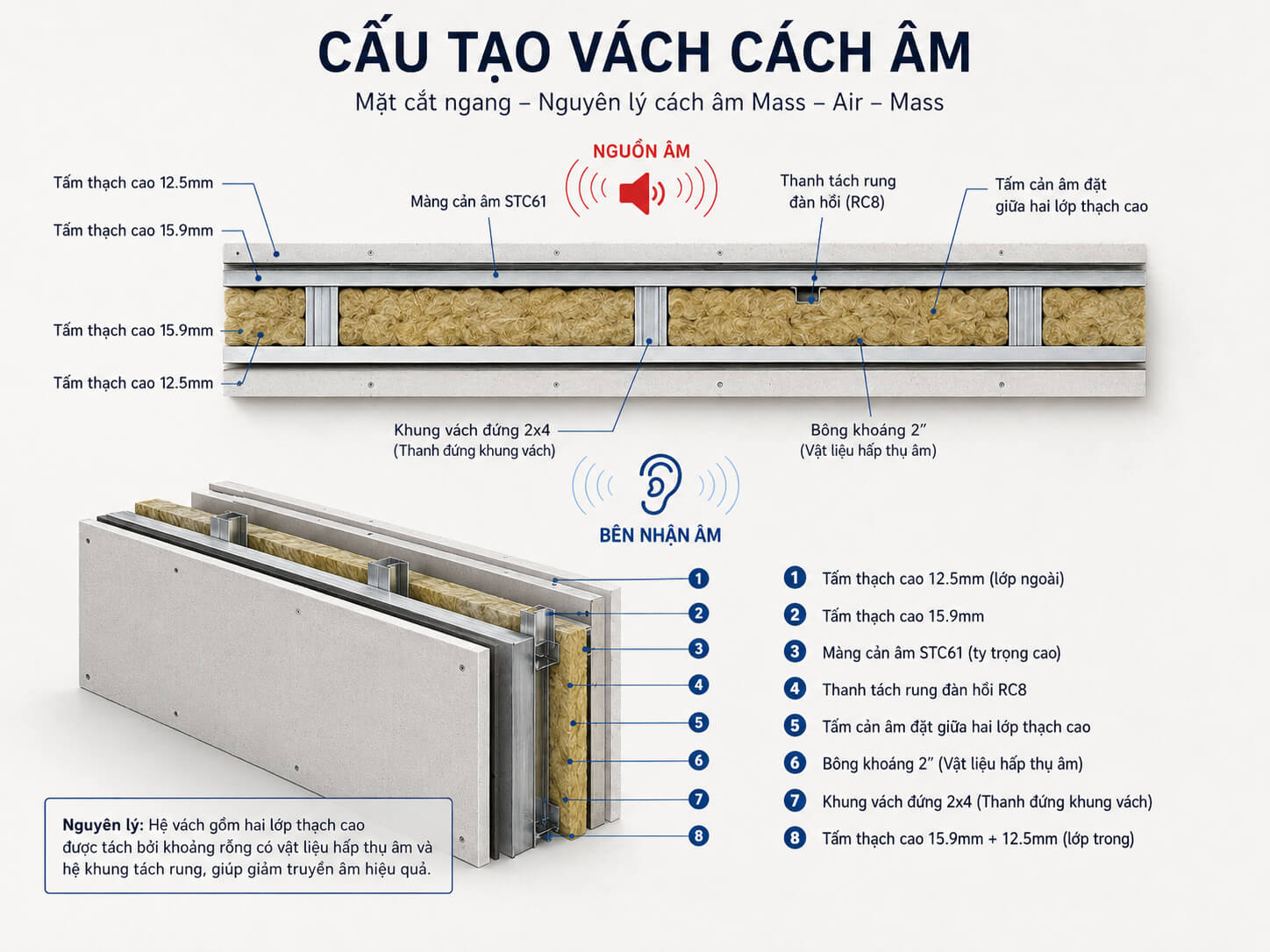 Cấu tạo vách tường cách âm