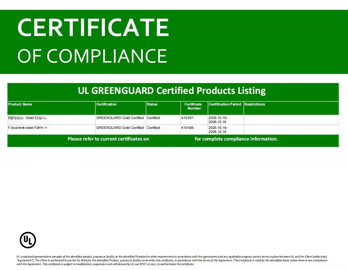 Chứng chỉ cabin cách âm GREENGUARD Gold (UL 2818)