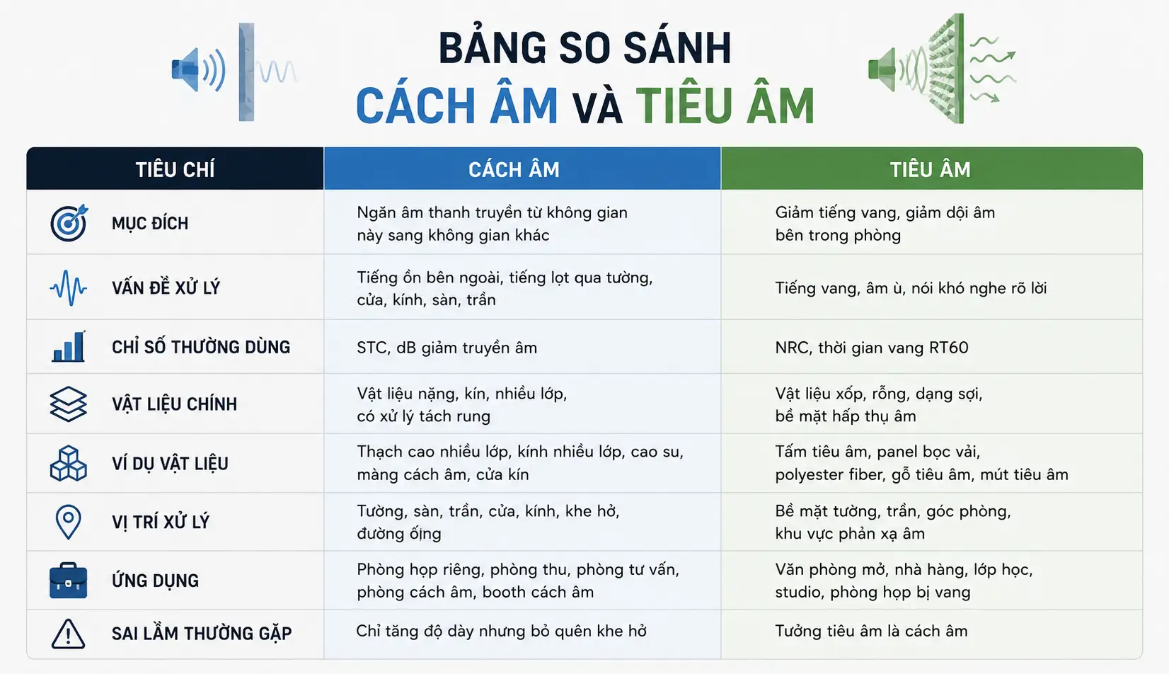 Cách âm và tiêu âm khác nhau thế nào