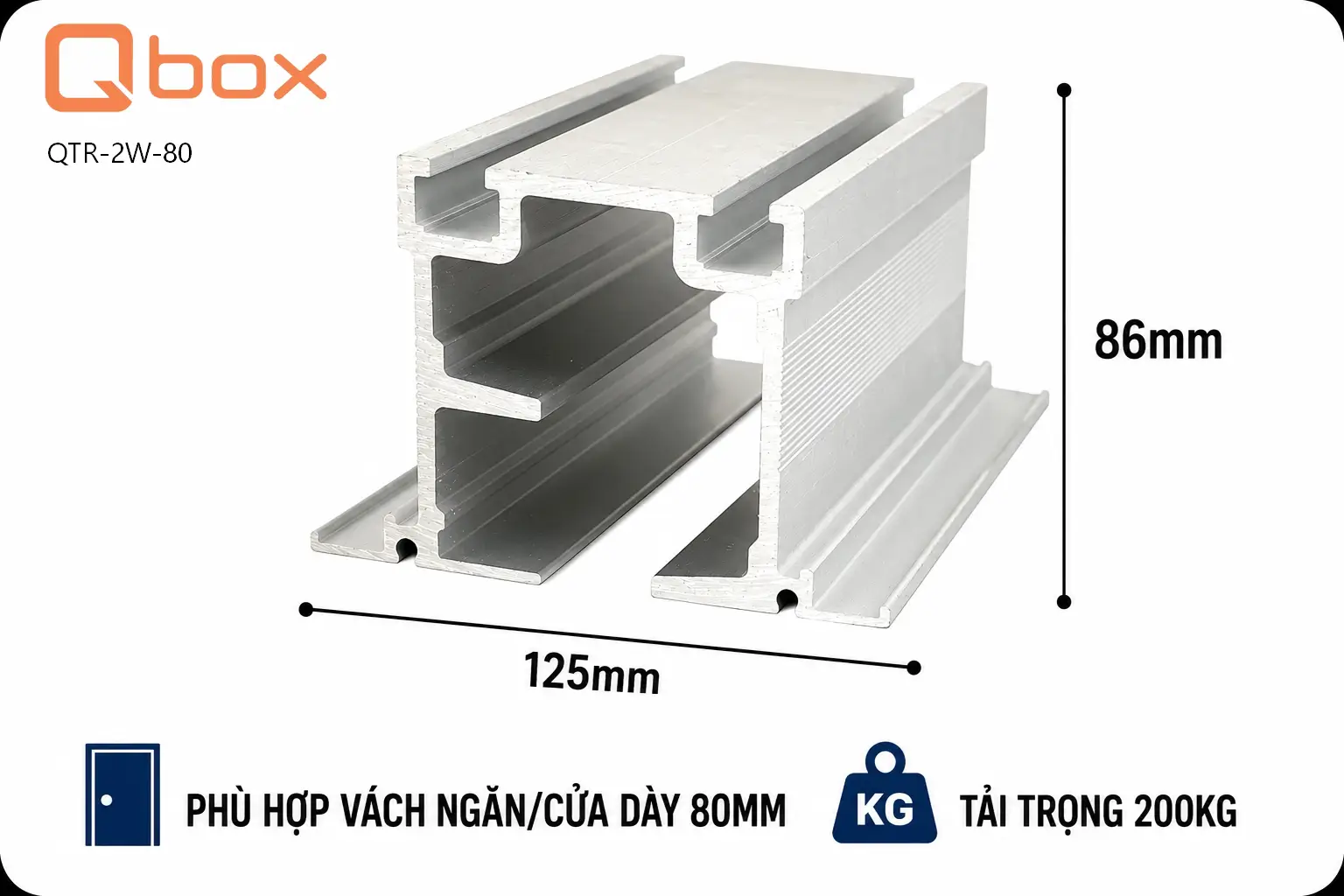Ray treo vách ngăn di động QTR-2W-80