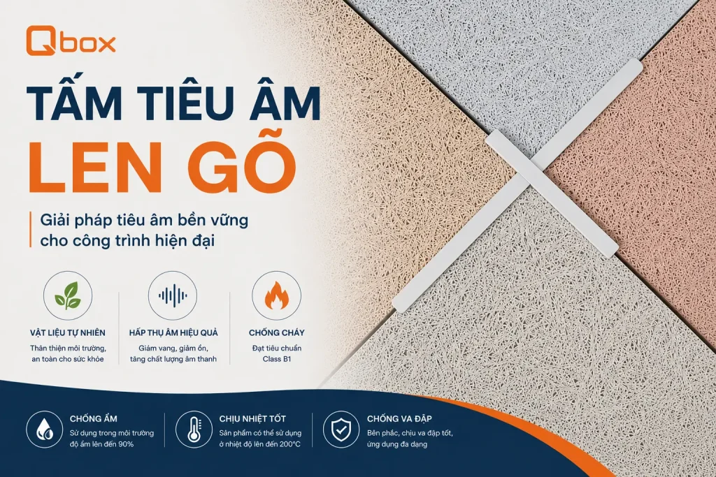 Tấm tiêu âm len gỗ – Giải pháp tiêu âm bền vững cho công trình hiện đại