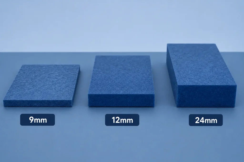 Tấm tiêu âm PET 9mm, 12mm, 24mm Nên chọn loại nào