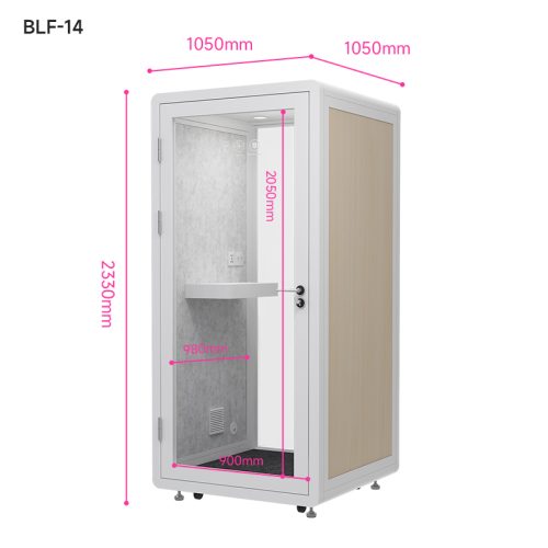 Cabin cách âm 1 người vách cách âm 3 lớp QB BLF-14 kích thước 105x105x233 cm (1)
